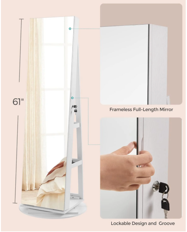 Jewelry Lockable Mirror