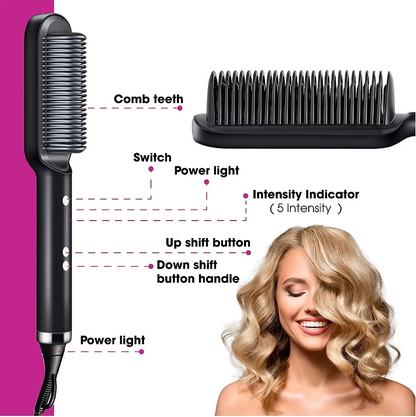 Heated Electric Comb Hair Straightener